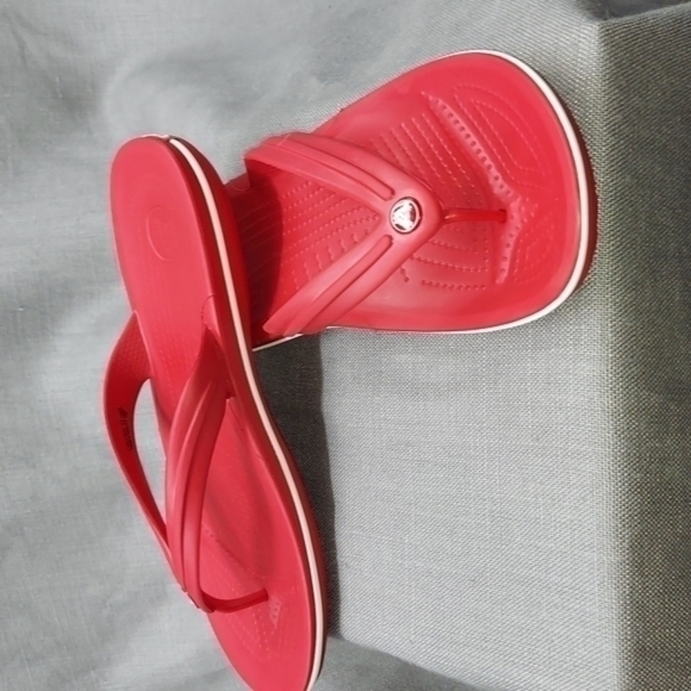 Crocs Crocband Sandals Red Flip Flops Soft Men 10 Women's 12